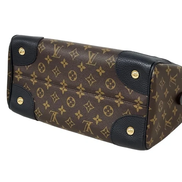Louis Vuitton Retiro Brown Monogram Nior Black Satchel Duffle Crossbody Canvas - Picture 8 of 13